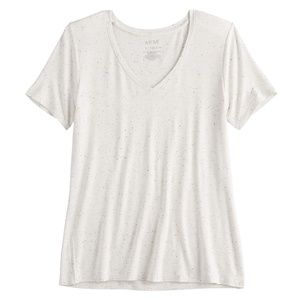 Apt 9 Ivory Heather White V Neck T Shirt